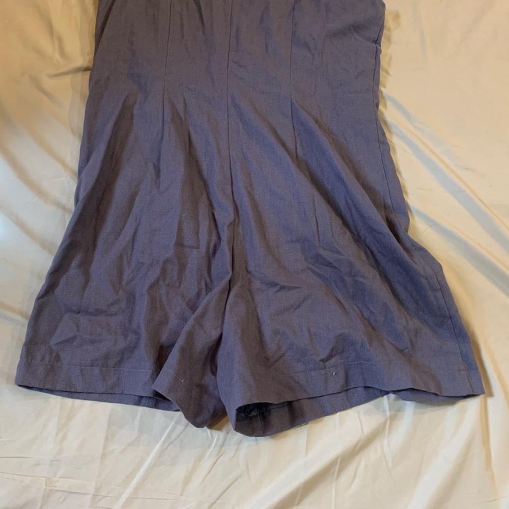 Sleeveless Navy Button-Front Romper - Picture 10 of 10